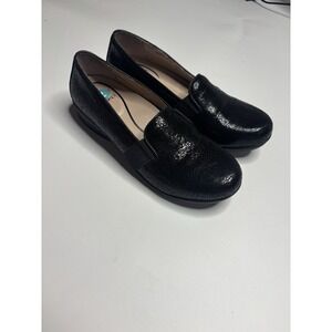 Dansko Addy Women's 37/6.5 Shoe Black Leather Slip On Comfort Casual Flats